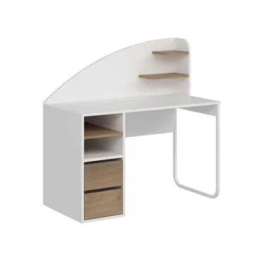 Skrivebord Kalune Design Mirel (120 x 120 x 60 cm) Hvit valnøtt - Hvit og valnøtt - Møbler - Bord - Kontorbord - Skrivebord
