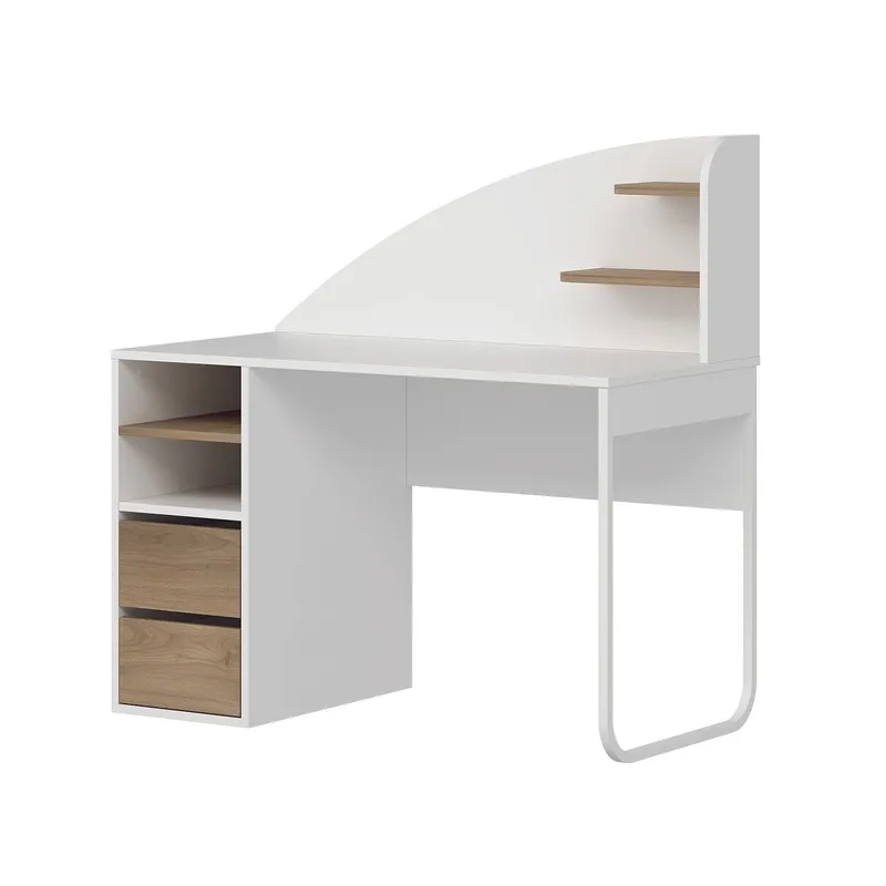 Skrivebord Kalune Design Mirel (120 x 120 x 60 cm) Hvit valnøtt, Hvit og valnøtt
