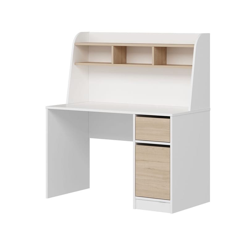 Skrivebord Kalune Design Orina (120 x 135 x 60 cm) Hvit valnøtt - Hvit og valnøtt - Møbler - Bord - Kontorbord - Skrivebord