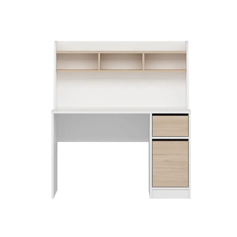 Skrivebord Kalune Design Orina (120 x 135 x 60 cm) Hvit valnøtt, Hvit og valnøtt