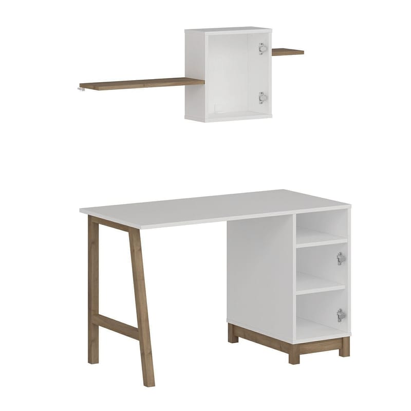 Skrivebord Kalune Design Venaro (120 x 75 x 60 cm) Hvit valnøtt - Hvit og valnøtt - Møbler - Bord - Kontorbord - Skrivebord