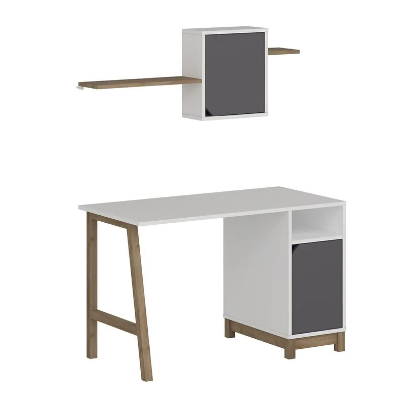 Skrivebord Kalune Design Venaro (120 x 75 x 60 cm) Hvit valnøtt, Hvit og valnøtt