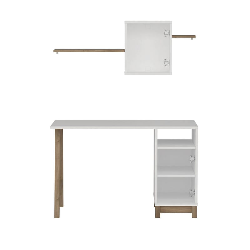 Skrivebord Kalune Design Venaro (120 x 75 x 60 cm) Hvit valnøtt - Hvit og valnøtt - Møbler - Bord - Kontorbord - Skrivebord