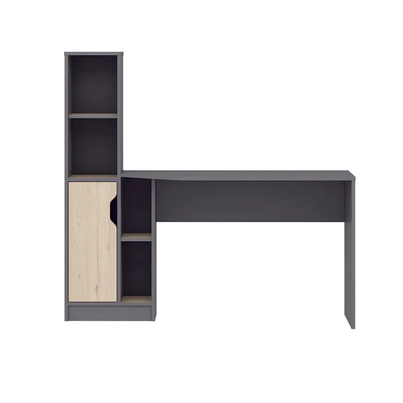 Skrivebord Kalune Design Viora (150 x 140 x 60 cm) Antrasitt valnøtt, Antrasitt/Valnøtt