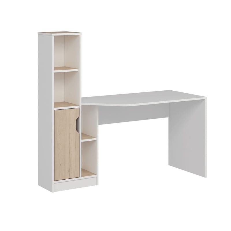 Skrivebord Kalune Design Viora (150 x 140 x 60 cm) Hvit valnøtt - Hvit og valnøtt - Møbler - Bord - Kontorbord - Skrivebord