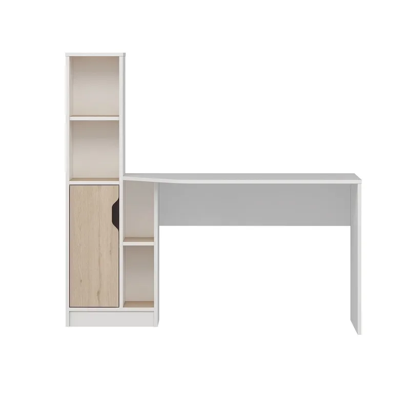 Skrivebord Kalune Design Viora (150 x 140 x 60 cm) Hvit valnøtt, Hvit og valnøtt