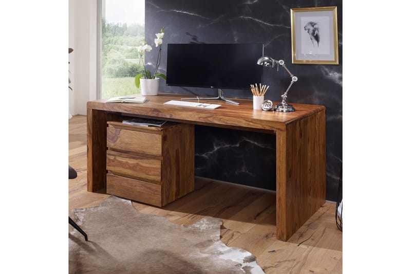 Kanaria Skrivebord 180 cm - Brun - Møbler - Bord - Kontorbord - Skrivebord