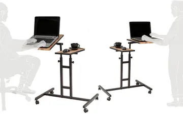 Kaulia StåSkrivebord 67 cm Små Bilder - Tre/natur/Svart - Møbler - Bord - Kontorbord - Skrivebord - Hev og senkbart skrivebord