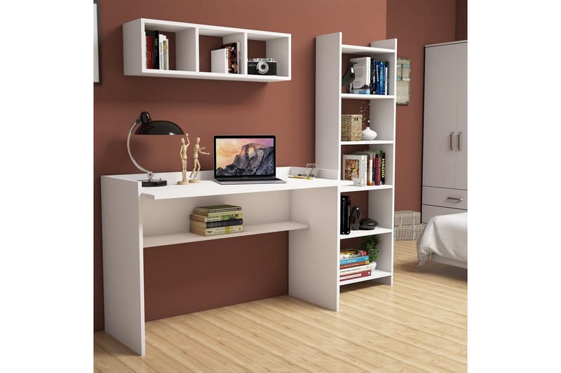 Kazeck Kontormøbler 118 cm - Hvit - Møbler - Bord - Kontorbord - Skrivebord