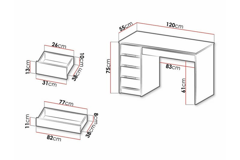 Kintore skrivebord 120 cm - Møbler - Bord - Kontorbord - Skrivebord