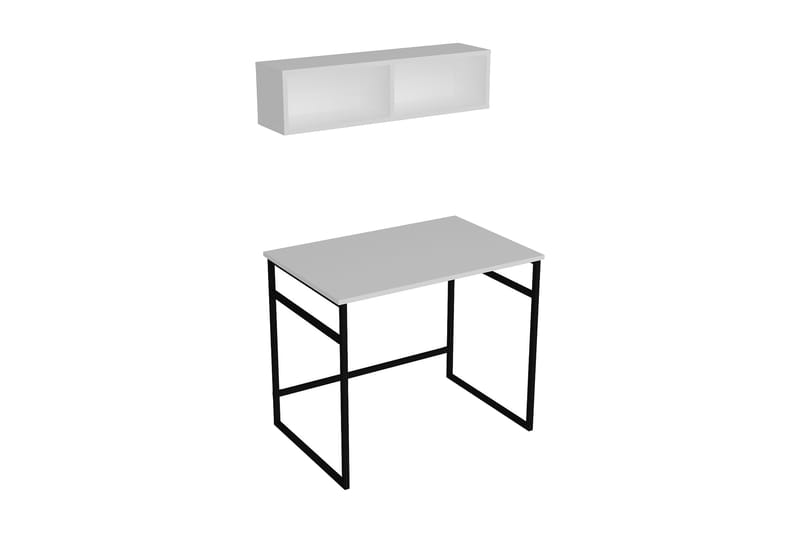Klingbo Skrivebord 90 cm med Oppbevaring Vegghylle - Hvit - Møbler - Bord - Kontorbord - Skrivebord