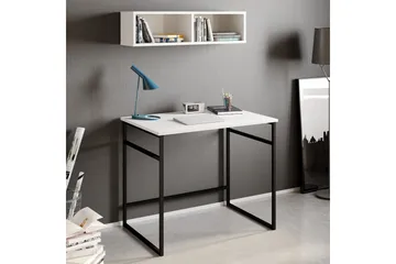 Klingbo Skrivebord 90 cm med Oppbevaring Vegghylle - Hvit - Møbler - Bord - Kontorbord - Skrivebord