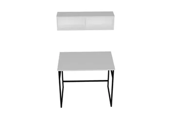 Klingbo Skrivebord 90 cm med Oppbevaring Vegghylle - Hvit - Møbler - Bord - Kontorbord - Skrivebord