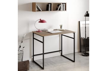 Klingbo Skrivebord 90 cm med Oppbevaring Vegghylle - Lysebrun - Møbler - Bord - Kontorbord - Skrivebord
