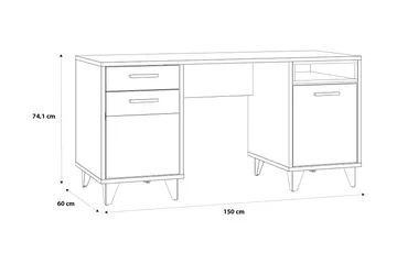 Kocherinovo Skrivebord 150 cm - Brun/Grå - Møbler - Bord - Kontorbord - Skrivebord
