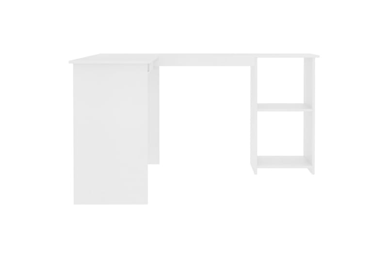 L-formet hjørneskrivebord hvit 120x140x75 cm sponplate - Skrivebord