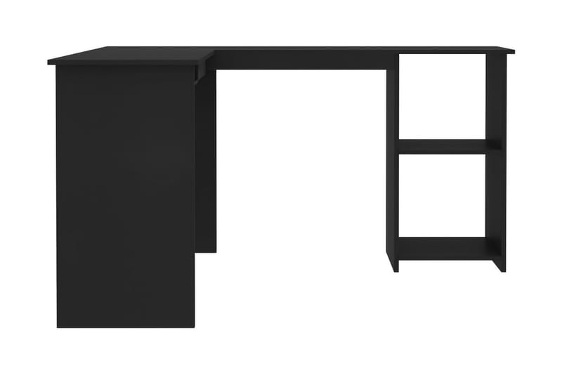 L-formet hjørneskrivebord svart 120x140x75 cm sponplate - Skrivebord
