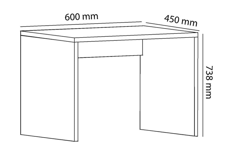 Lamal Skrivebord 60 cm - Hvit - Skrivebord
