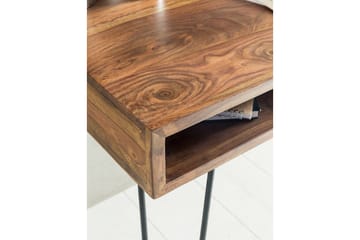 Langner Skrivebord 110 cm med Oppbevaring Hylle - Massivt Tre/Svart - Møbler - Bord - Kontorbord - Skrivebord