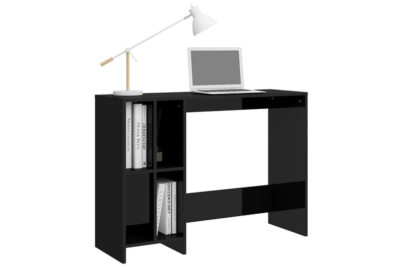 Laptopbord høyglans svart 102,5x35x75 cm sponplater - Svart - Skrivebord