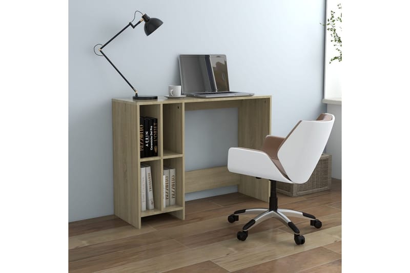 Laptopbord sonoma eik 102,5x35x75 cm sponplater - Brun - Møbler - Bord - Kontorbord - Skrivebord
