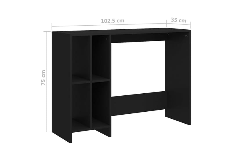 Laptopbord svart 102,5x35x75 cm sponplater - Svart - Møbler - Bord - Kontorbord - Skrivebord
