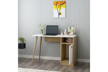 Leidon Skrivebord 110 cm - Hvit/Natur - Møbler - Bord - Kontorbord - Skrivebord