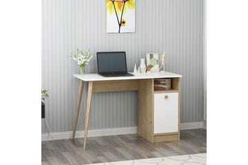 Leidon Skrivebord 110 cm - Hvit/Natur - Møbler - Bord - Kontorbord - Skrivebord