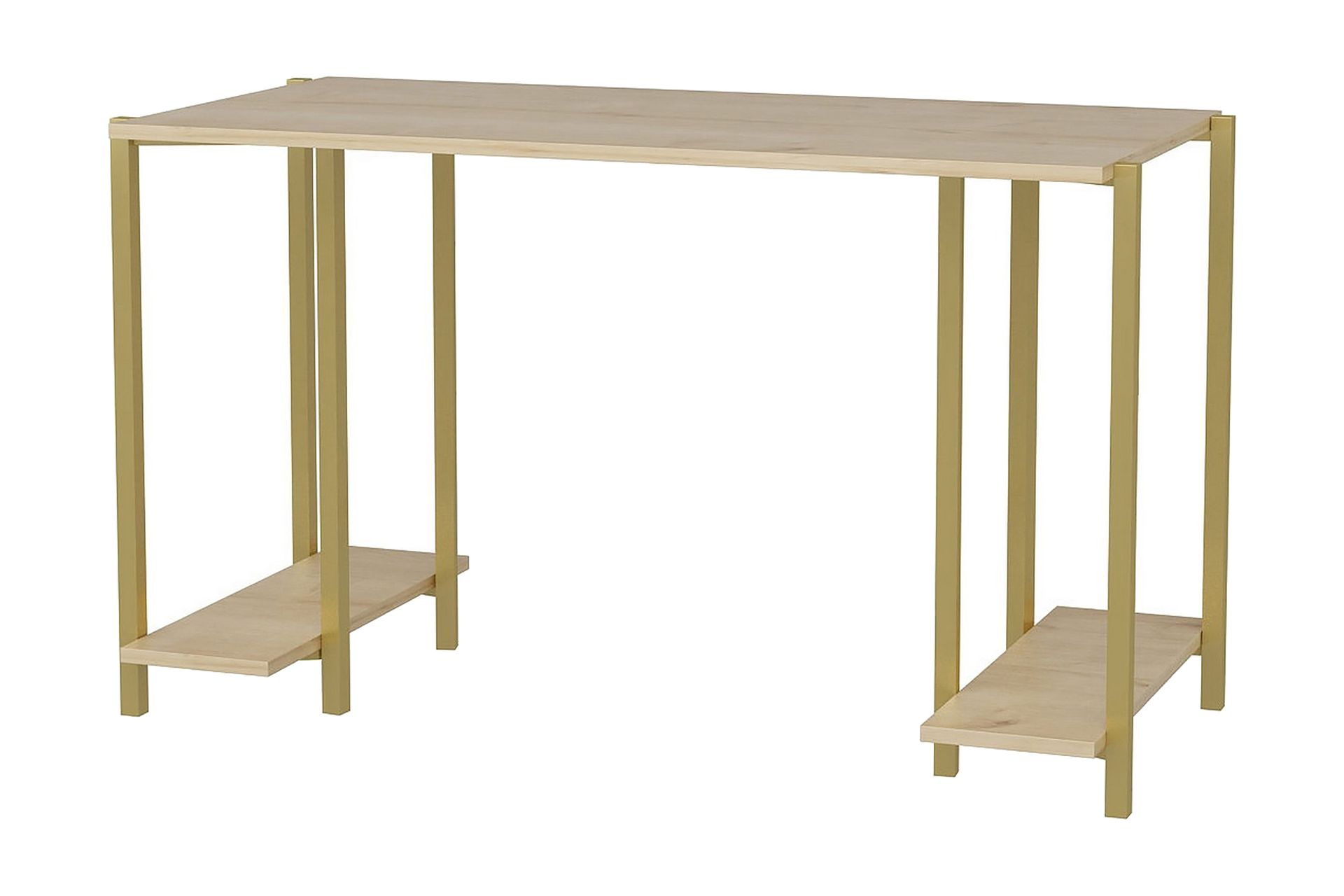 Malem Skrivebord 60x73,8x125,2 cm med oppbevaring - Gull/Brun - Møbler - Bord - Kontorbord - Skrivebord