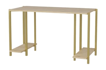 Malem Skrivebord 60x73,8x125,2 cm med oppbevaring - Gull/Brun - Møbler - Bord - Kontorbord - Skrivebord