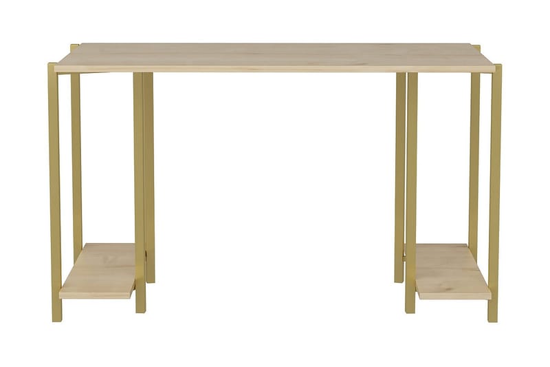 Malem Skrivebord 60x73,8x125,2 cm med oppbevaring - Gull/Brun - Møbler - Bord - Kontorbord - Skrivebord