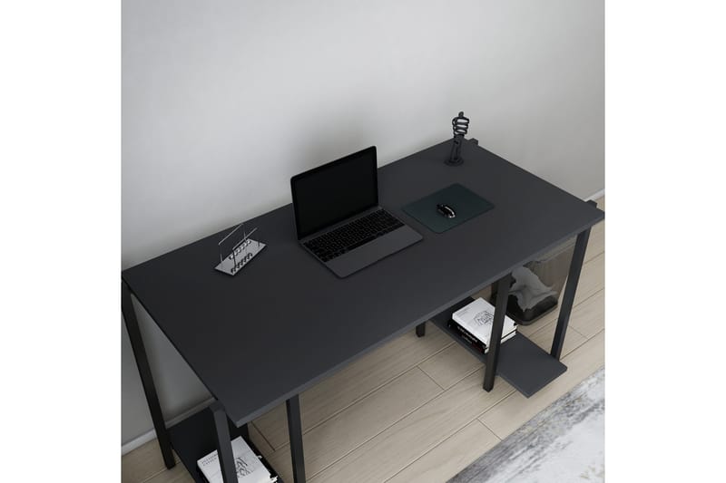 Malem Skrivebord 60x73,8x125,2 cm med oppbevaring - Svart/Antrasitt - Skrivebord