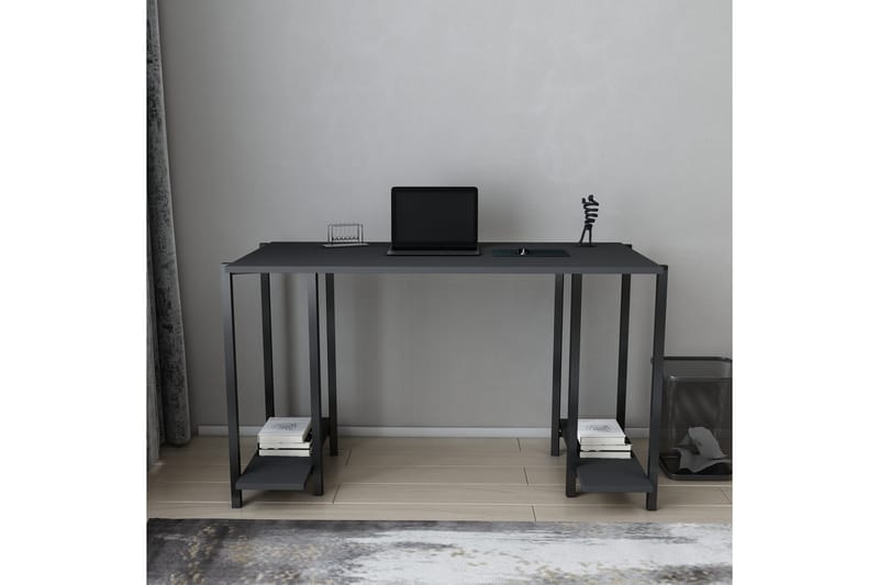 Malem Skrivebord 60x73,8x125,2 cm med oppbevaring - Svart/Antrasitt - Skrivebord
