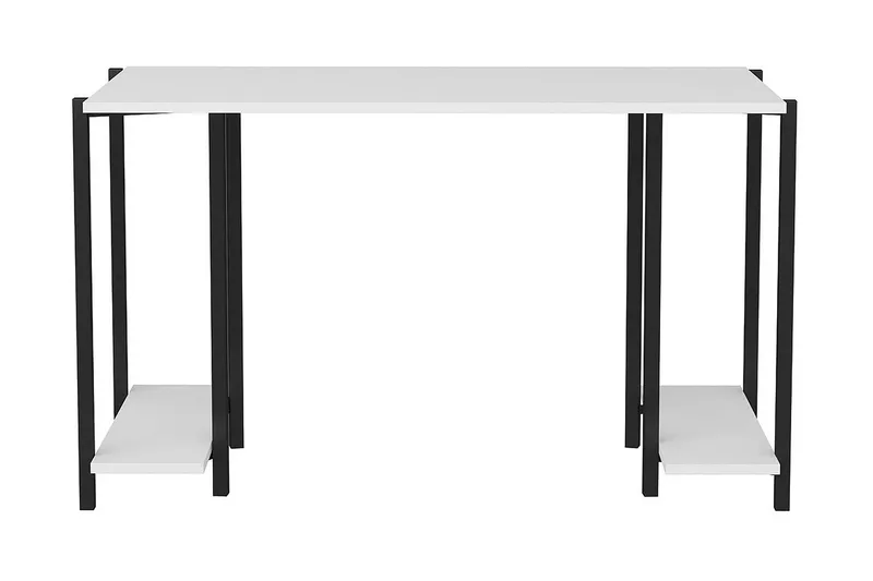 Malem Skrivebord 60x73,8x125,2 cm med oppbevaring, Svart/Hvit