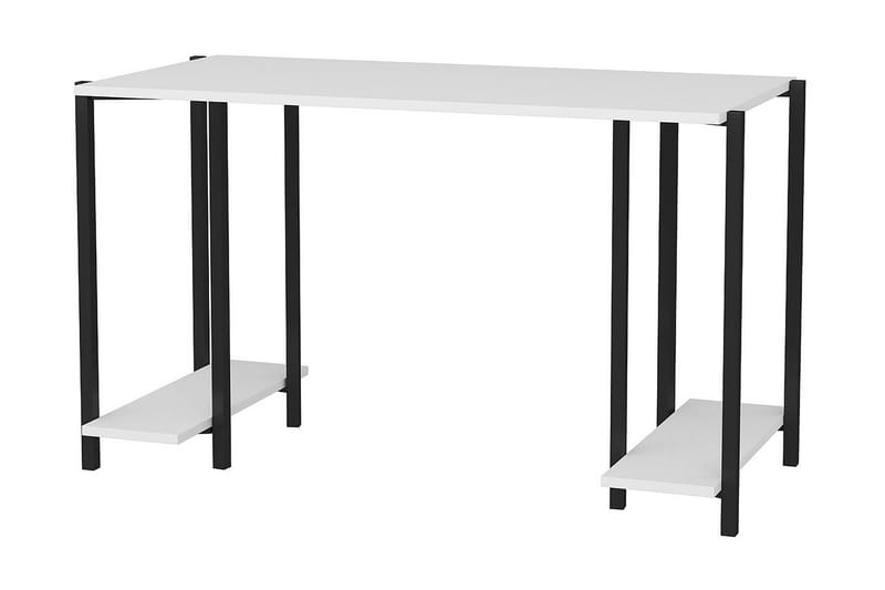 Malem Skrivebord 60x73,8x125,2 cm med oppbevaring - Svart/Hvit - Møbler - Bord - Kontorbord - Skrivebord