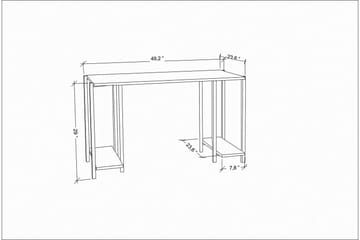 Malem Skrivebord 60x73,8x125,2 cm med oppbevaring - Svart/Hvit - Møbler - Bord - Kontorbord - Skrivebord