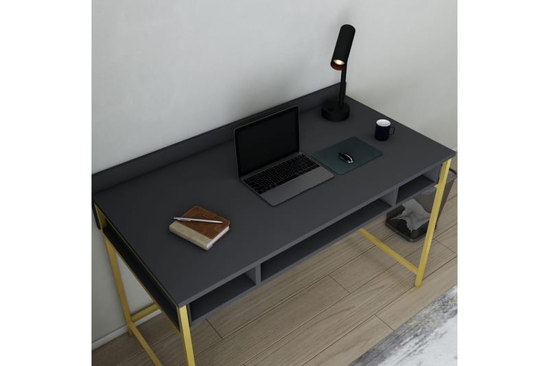 Malem Skrivebord 60x74,8x120 cm - Gull/Antrasitt - Skrivebord