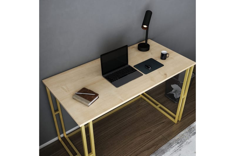 Malem Skrivebord 60x74,8x120 cm - Gull/Brun - Møbler - Bord - Kontorbord - Skrivebord