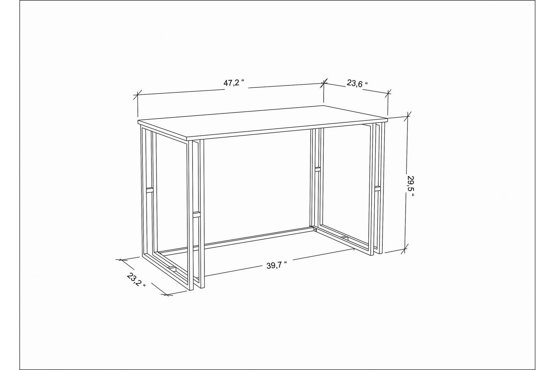 Malem Skrivebord 60x74,8x120 cm - Gull/Brun - Møbler - Bord - Kontorbord - Skrivebord