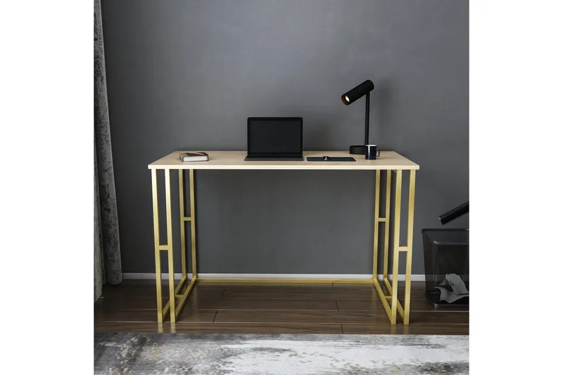 Malem Skrivebord 60x74,8x120 cm - Gull/Brun - Møbler - Bord - Kontorbord - Skrivebord