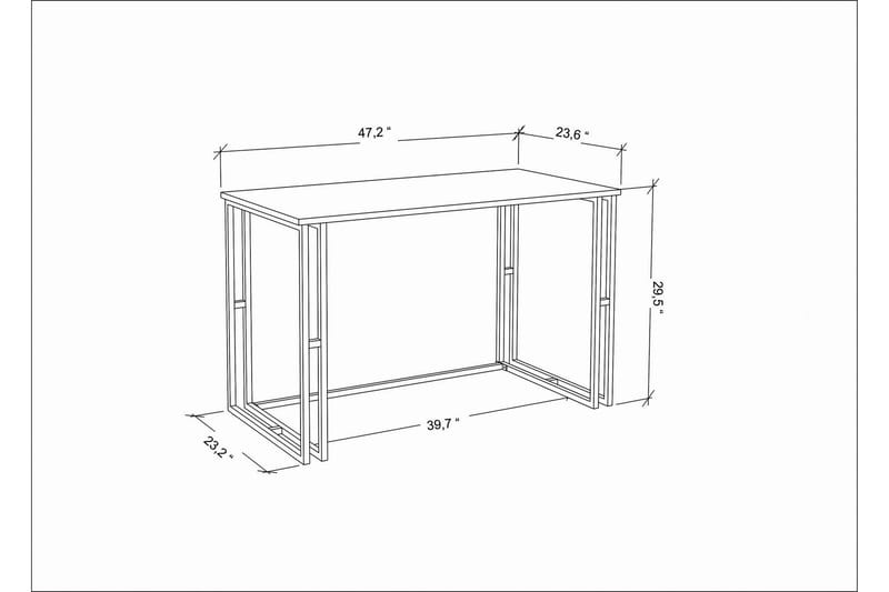 Malem Skrivebord 60x74,8x120 cm - Svart/Antrasitt - Skrivebord