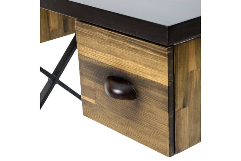 Mandara Skrivebord 140 cm med Oppbevaringsskuffer - Brun - Skrivebord