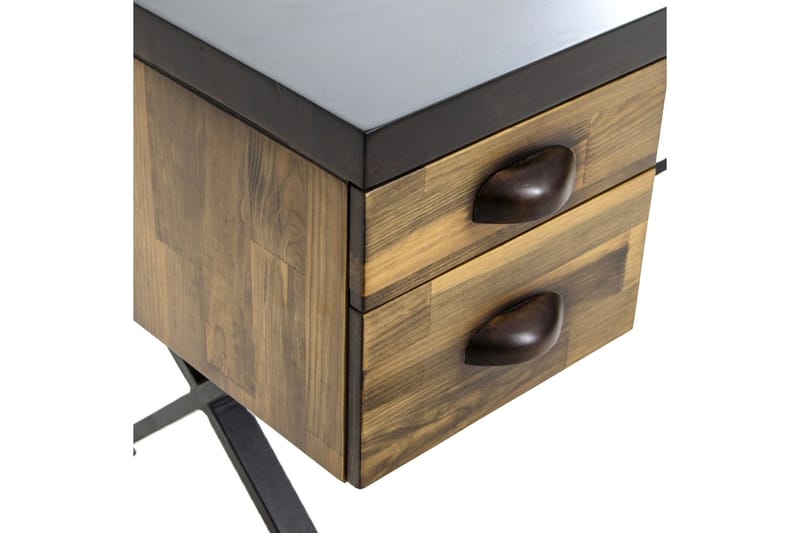 Mandara Skrivebord 140 cm med Oppbevaringsskuffer - Brun - Skrivebord