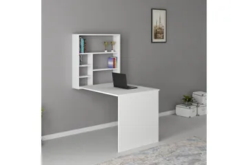 Mcmillan Veggskrivebord 90 cm med Oppbevaringshyller - Hvit - Møbler - Bord - Kontorbord - Skrivebord