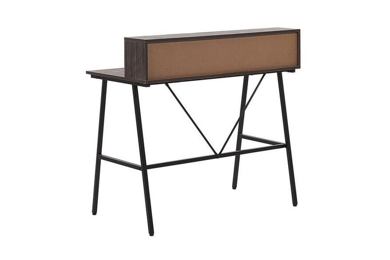 Mekesha Skrivebord 100 cm med Oppbevaringshyller - Mørkebrun - Skrivebord
