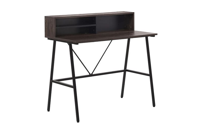 Mekesha Skrivebord 100 cm med Oppbevaringshyller - Mørkebrun - Møbler - Bord - Kontorbord - Skrivebord