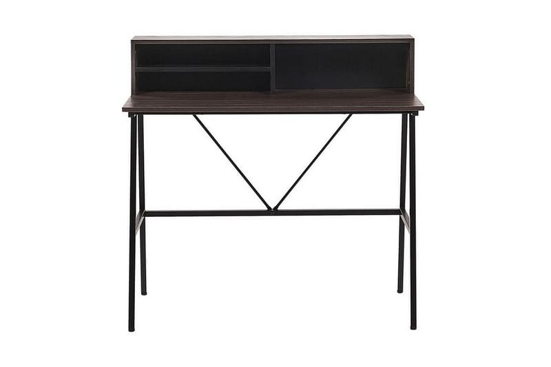 Mekesha Skrivebord 100 cm med Oppbevaringshyller - Mørkebrun - Møbler - Bord - Kontorbord - Skrivebord