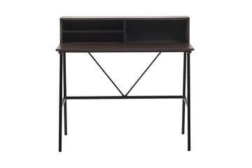 Mekesha Skrivebord 100 cm med Oppbevaringshyller - Mørkebrun - Møbler - Bord - Kontorbord - Skrivebord