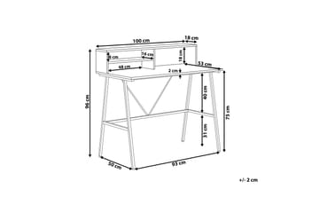 Mekesha Skrivebord 100 cm med Oppbevaringshyller - Mørkebrun - Møbler - Bord - Kontorbord - Skrivebord