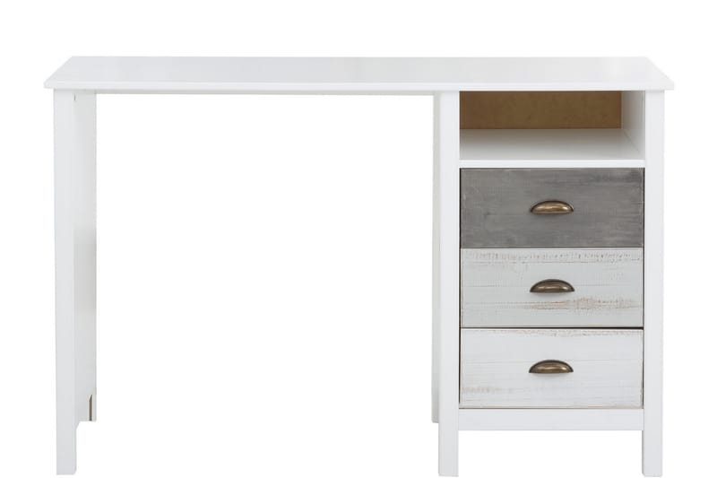 Meridian Skrivebord 140 cm - Hvit/Lysegrå/Mørkegrå - Skrivebord
